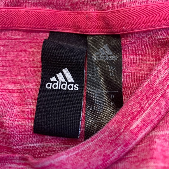Adidas Pink Heathered Logo Tank Top, Racerback, Size Medium - Picture 4 of 5